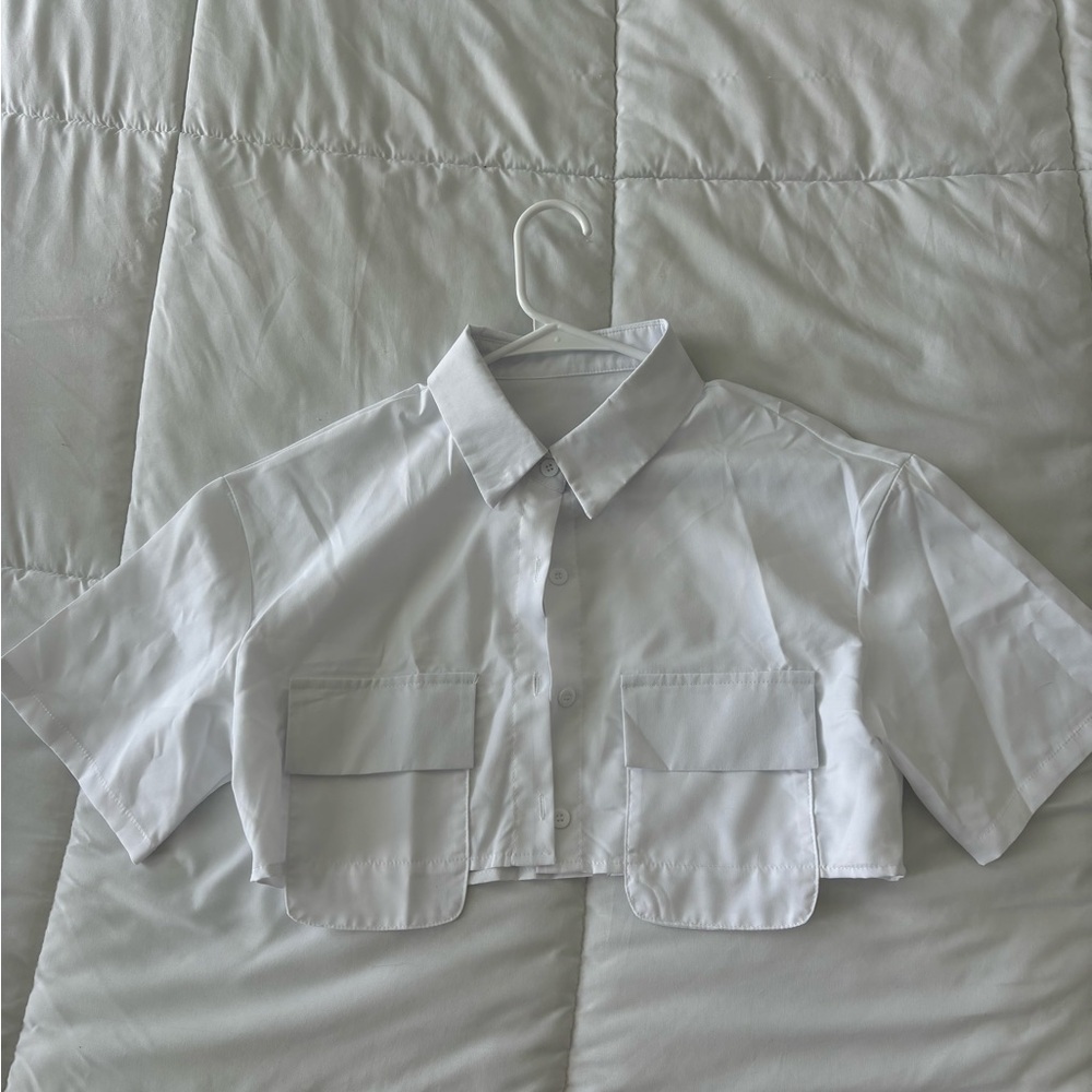 Kids White Button-Up Shirt